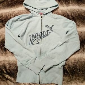 Puma, Light Blue Zip Up Hoodie